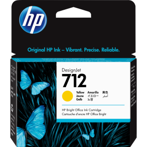 HP 712 29-ml Yellow DesignJet Ink Cartridge (3ED69A)